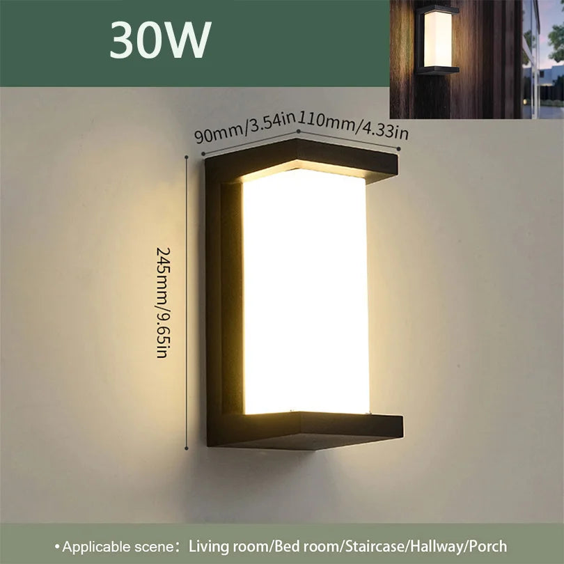 LED Outdoor Wall Light with Motion Sensor - Waterproof IP66 Porch & Garden Lighting for Balcony and Exterior Use
