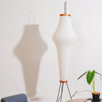 LED Rice Paper Floor Lamp - Adjustable Height, Soft Ambient Light for Living Room & Bedroom Decor