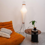 LED Rice Paper Floor Lamp - Adjustable Height, Soft Ambient Light for Living Room & Bedroom Decor