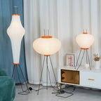 LED Rice Paper Floor Lamp - Adjustable Height, Soft Ambient Light for Living Room & Bedroom Decor