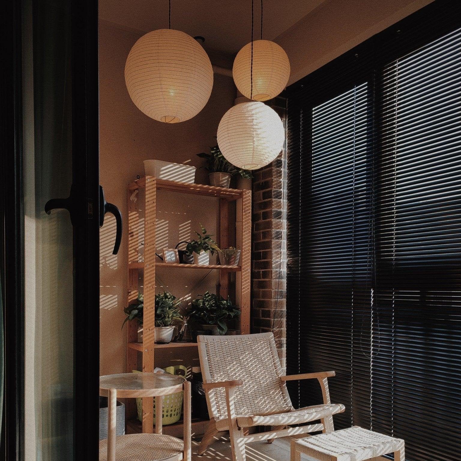 Handmade Hanging Lamp - Japanese Style Paper Lantern Light Fixture for Home Decor & Ambient Lighting