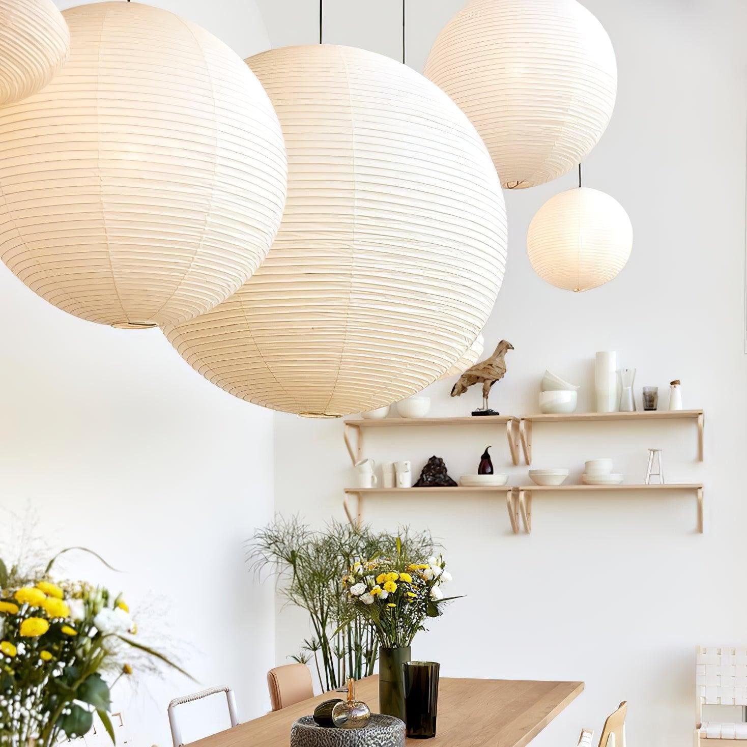 Handmade Hanging Lamp - Japanese Style Paper Lantern Light Fixture for Home Decor & Ambient Lighting