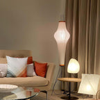 LED Rice Paper Floor Lamp - Adjustable Height, Soft Ambient Light for Living Room & Bedroom Decor