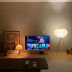 LED Rice Paper Floor Lamp - Adjustable Height, Soft Ambient Light for Living Room & Bedroom Decor