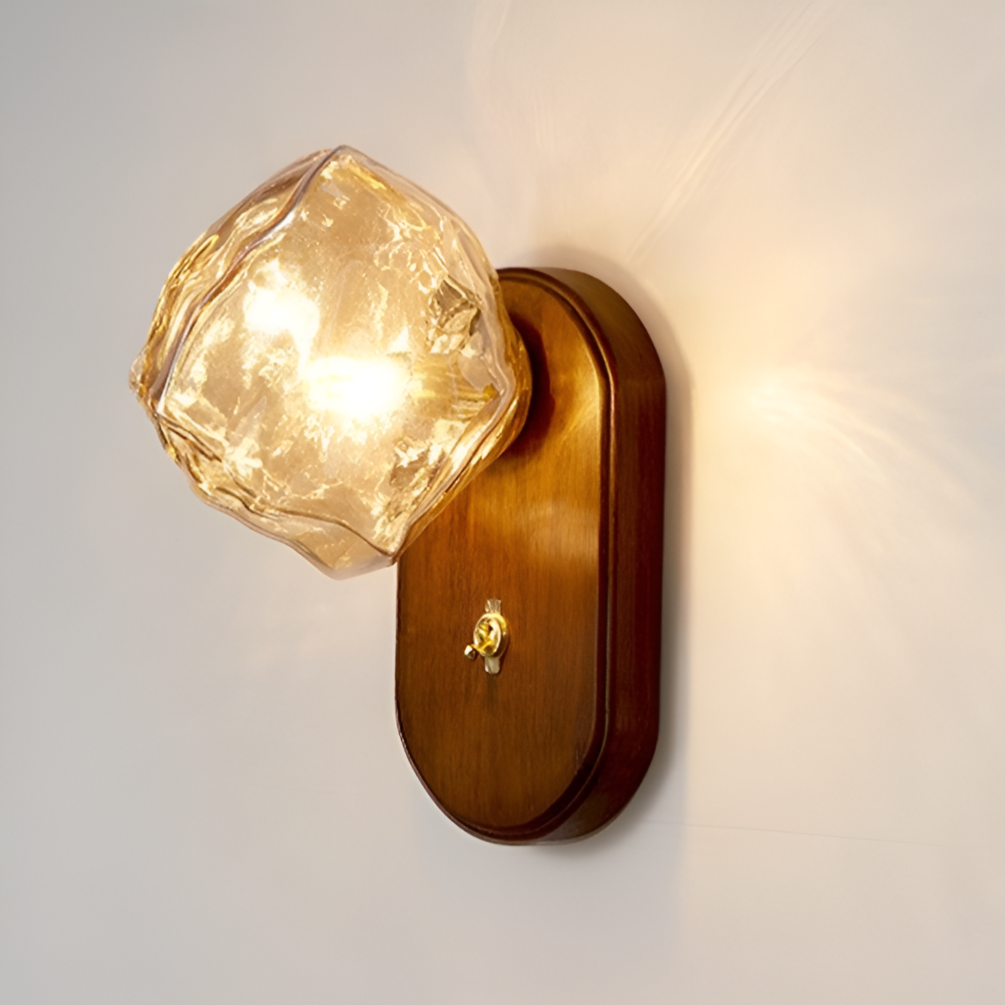 Ice Glass Cube Wall Lamp - Nordic Style Fixture for Modern Home Decor & Ambient Lighting