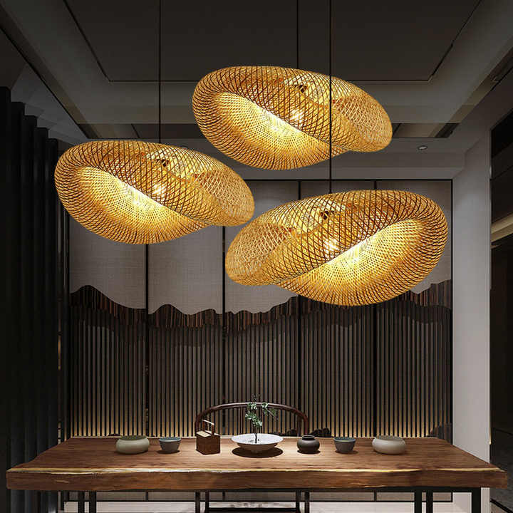 Bamboo Pendant Light Fixture | Natural Wood Hanging Lamp | Eco-Friendly Lighting for Home Decor & Dining Spaces