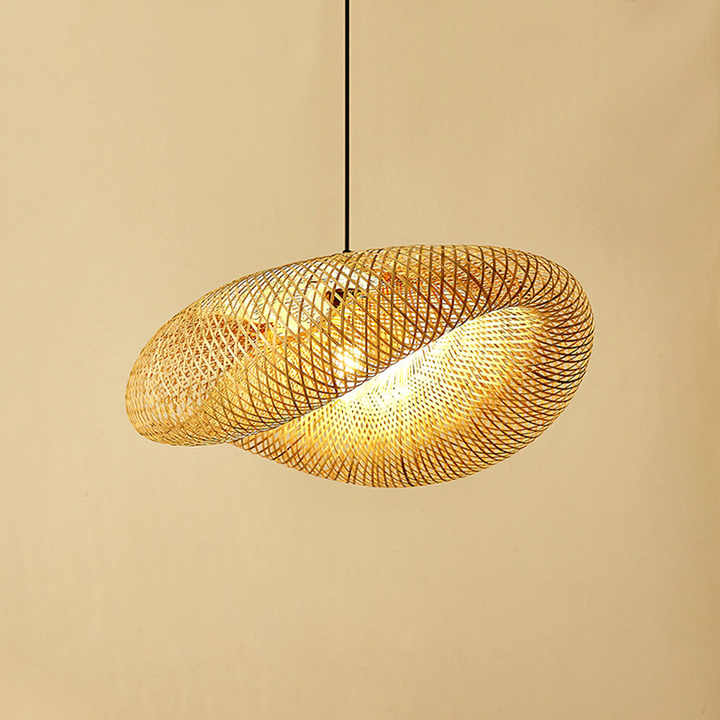 Bamboo Pendant Light Fixture | Natural Wood Hanging Lamp | Eco-Friendly Lighting for Home Decor & Dining Spaces