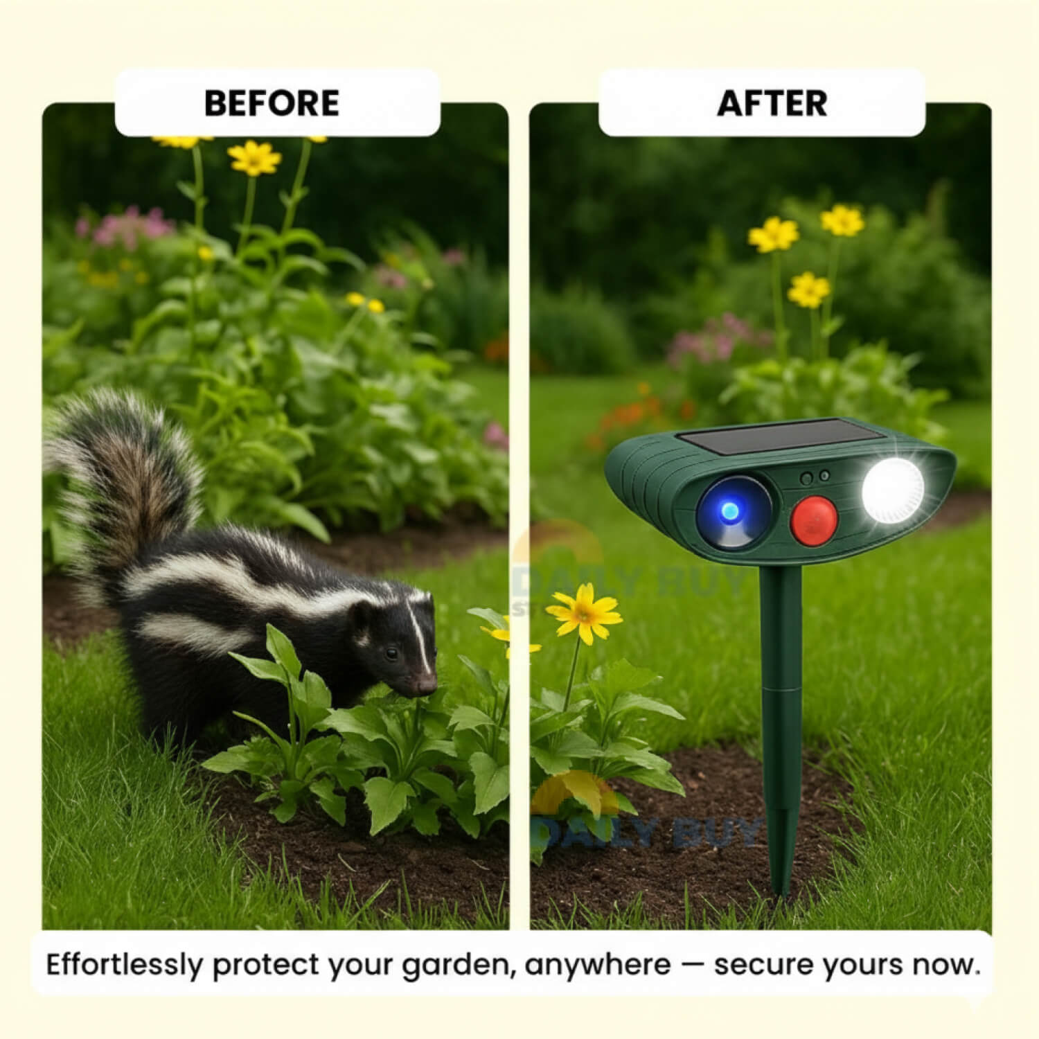 Ultrasonic Possum Repeller | Solar Powered, Waterproof & Chemical-Free for Effective Outdoor Pest Control