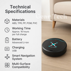 Automatic Robot Vacuum Cleaner | Smart Navigation, Multi-Surface Compatibility & Ideal for Hassle-Free Home Cleaning