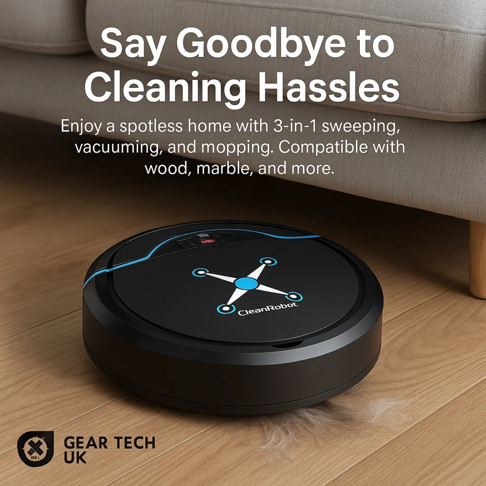 Automatic Robot Vacuum Cleaner | Smart Navigation, Multi-Surface Compatibility & Ideal for Hassle-Free Home Cleaning