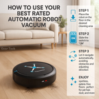 Automatic Robot Vacuum Cleaner | Smart Navigation, Multi-Surface Compatibility & Ideal for Hassle-Free Home Cleaning