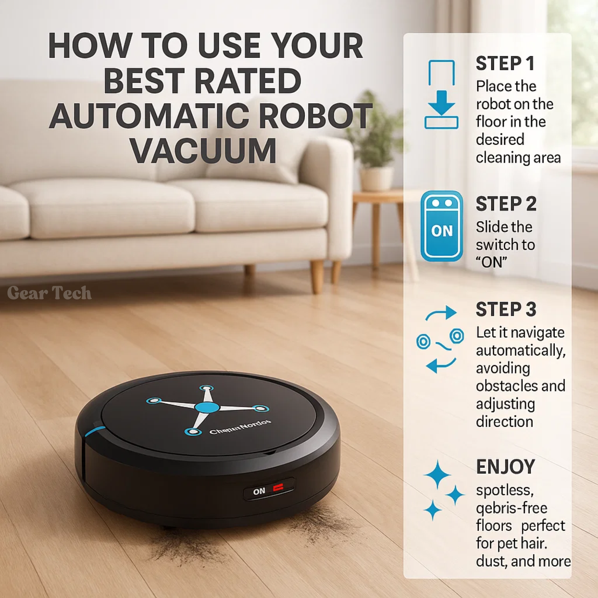 Automatic Robot Vacuum Cleaner | Smart Navigation, Multi-Surface Compatibility & Ideal for Hassle-Free Home Cleaning