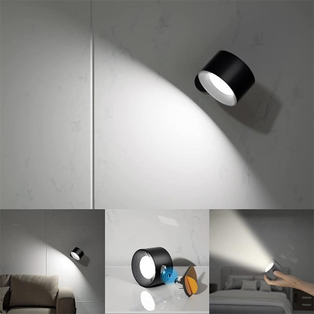 Cordless Rechargeable 360° Wall Light - Flex Lamp 2.0 for Indoor & Outdoor Use, Portable LED Fixture for Home & Garden Lighting