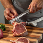 Hand-Forged Damascus Boning Knife – VG10 Carbon Steel Fillet Blade with Pakka Wood Handle for Meat, Fish & Poultry