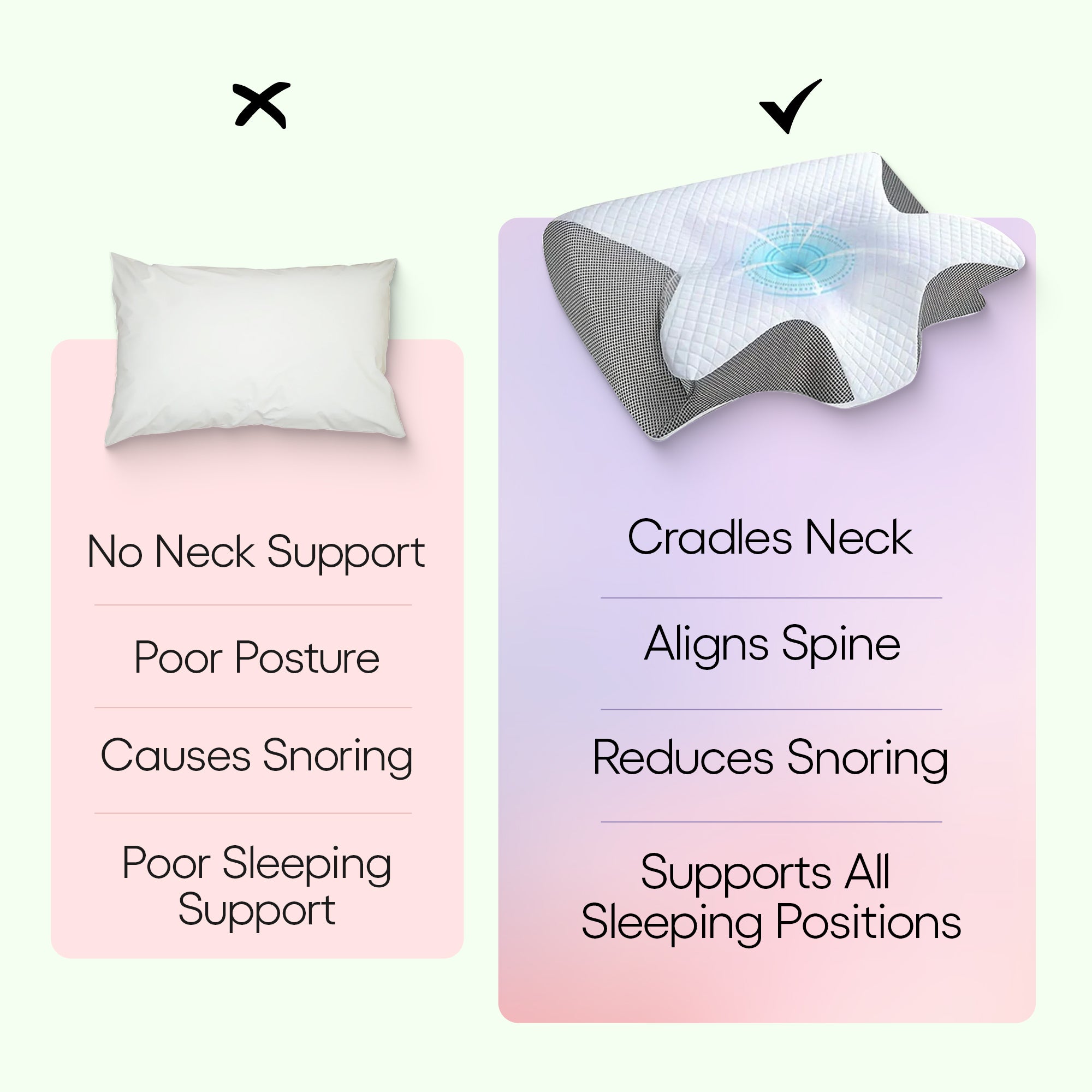 Butterfly Memory Foam Neck Pillow | Ergonomic Design with Armrests for Side & Back Sleepers, Ideal for Improved Sleep Quality