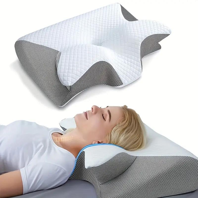 Butterfly Memory Foam Neck Pillow | Ergonomic Design with Armrests for Side & Back Sleepers, Ideal for Improved Sleep Quality