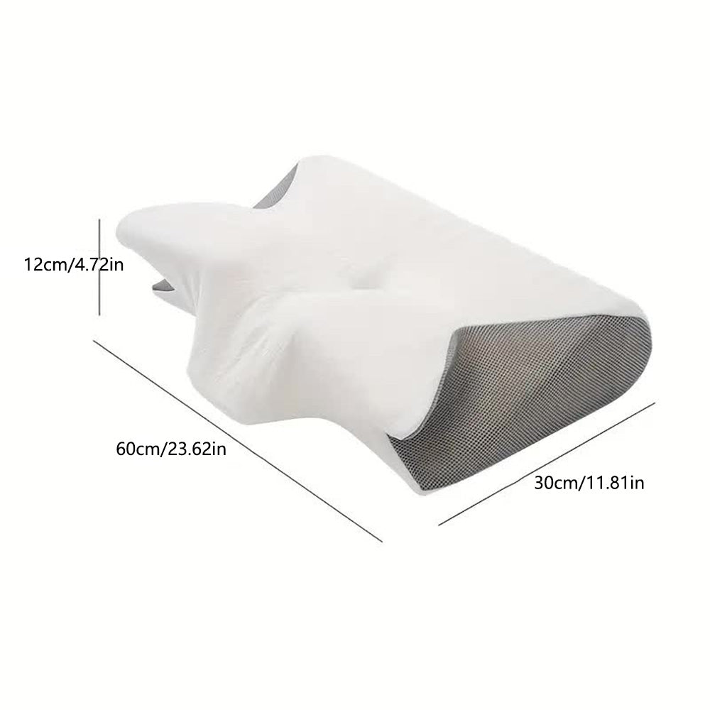 Butterfly Memory Foam Neck Pillow | Ergonomic Design with Armrests for Side & Back Sleepers, Ideal for Improved Sleep Quality