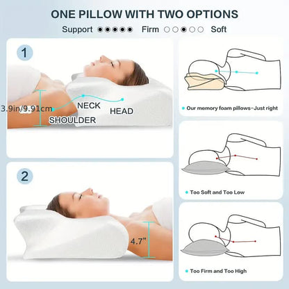 Butterfly Memory Foam Neck Pillow | Ergonomic Design with Armrests for Side & Back Sleepers, Ideal for Improved Sleep Quality