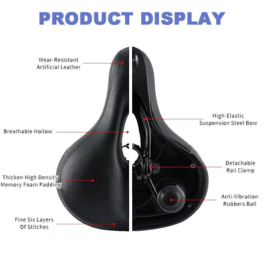 Comfortable Bicycle Saddle Cushion - Padded Seat Cover for Female & Male, Gel Cycle Saddles for Bike Seats