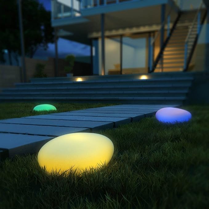 Cobblestone LED Garden Light Fixture - Waterproof Outdoor Lighting for Pathways & Landscaping