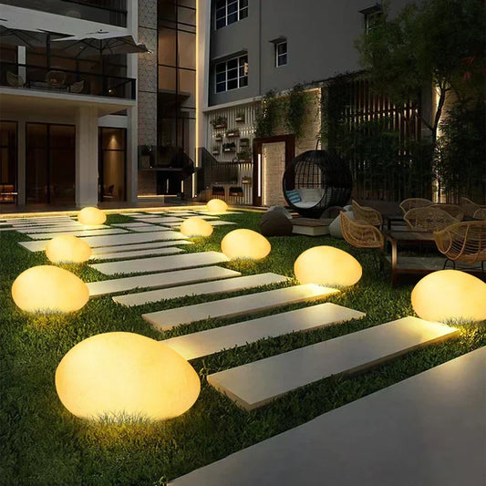 Cobblestone LED Garden Light Fixture - Waterproof Outdoor Lighting for Pathways & Landscaping