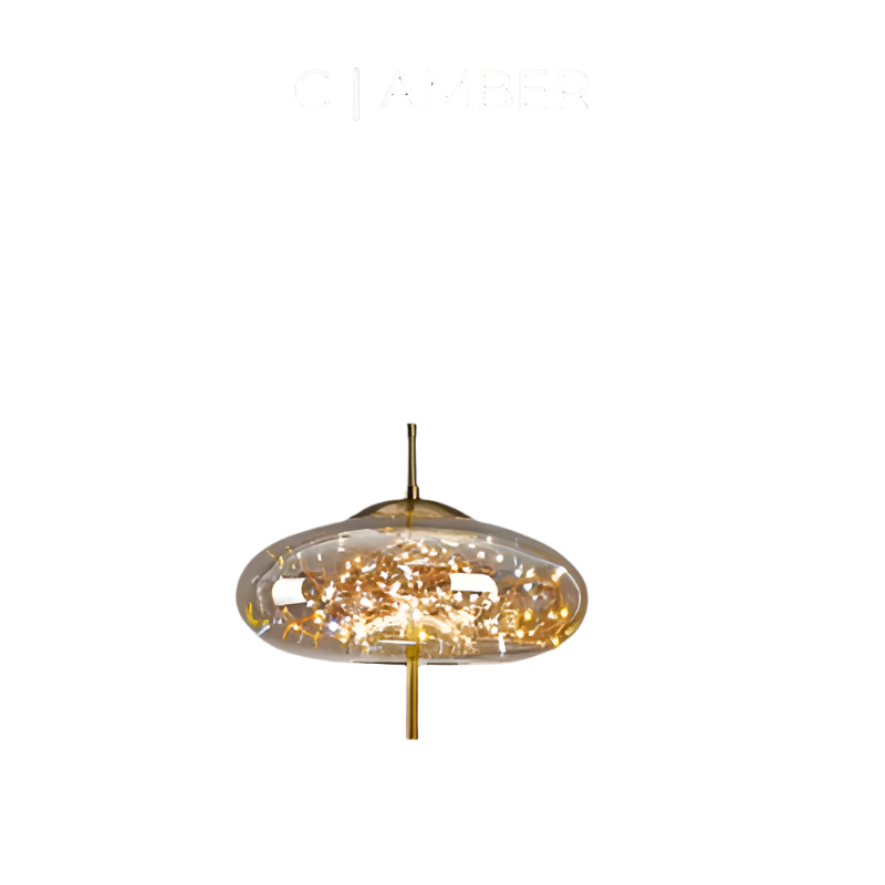 Brown Glass Pendant Light Fixture - Modern Design for Dining Room & Kitchen Lighting