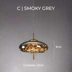 Brown Glass Pendant Light Fixture - Modern Design for Dining Room & Kitchen Lighting