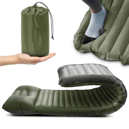 Compact Inflatable Camping Mattress: Single Bed Comfort with Self-Inflating Pump, Perfect for Hiking, Lightweight and Easy to Carry