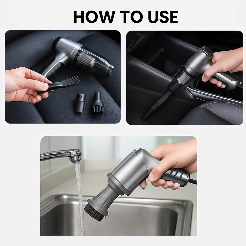 Handheld Car Vacuum Cleaner | Powerful Suction, Slim Design & Ideal for Quick Cleanups in Tight Spaces