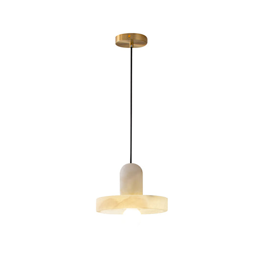 White Alabaster Marble Pendant Light Fixture for Modern Home Decor & Dining Room Lighting