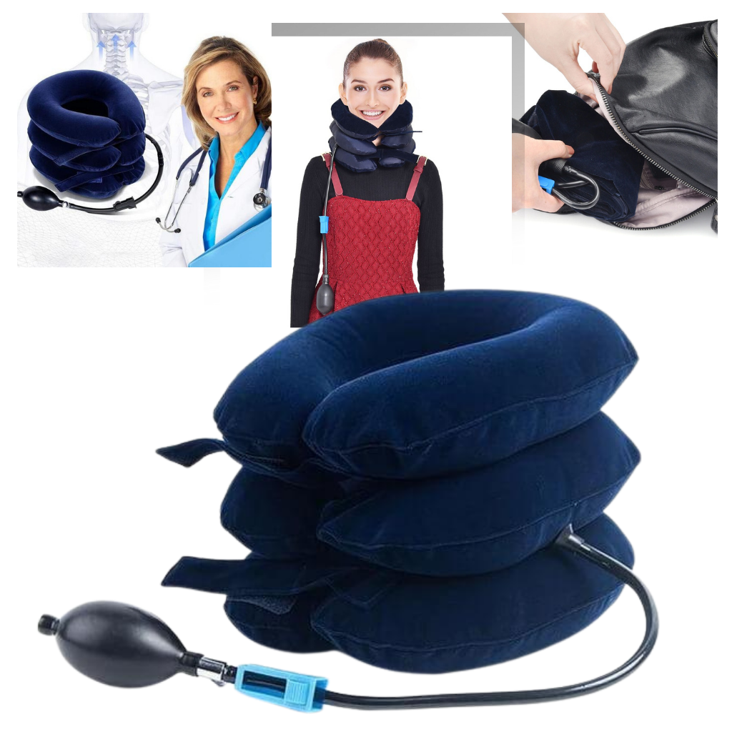 Neck Pain Relief Inflatable Traction Collar – Cervical Support - Maximum Comfort