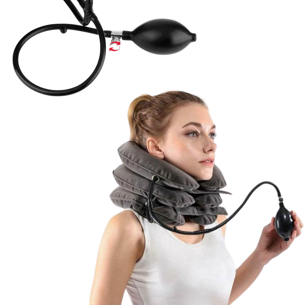 Neck Pain Relief Inflatable Traction Collar – Cervical Support - Maximum Comfort