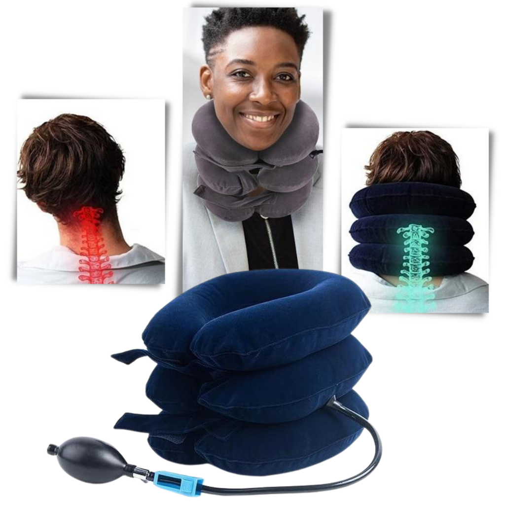 Neck Pain Relief Inflatable Traction Collar – Cervical Support - Maximum Comfort