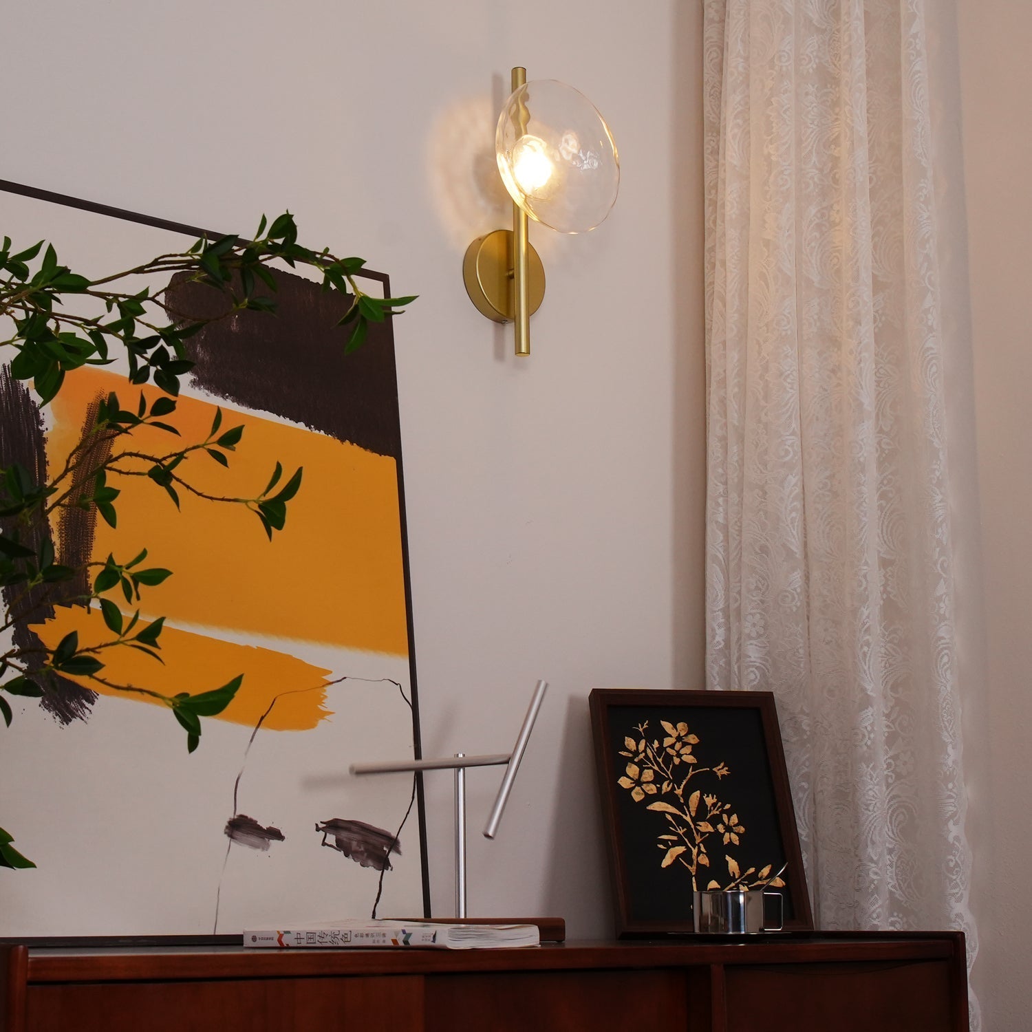 Nordic Ceto Glass Wall Light Fixture - Modern Wall Sconce for Living Room & Hallway Lighting