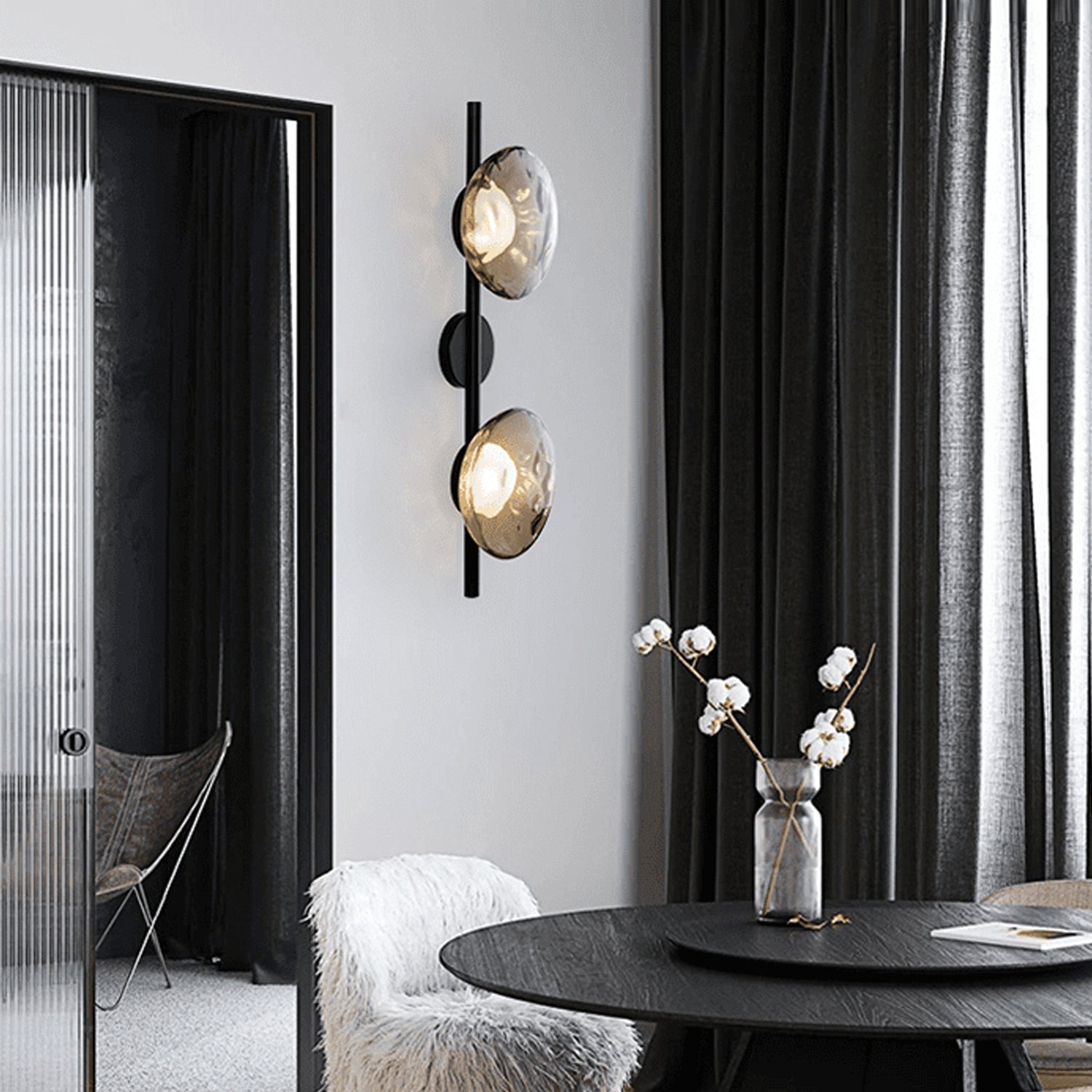 Nordic Ceto Glass Wall Light Fixture - Modern Wall Sconce for Living Room & Hallway Lighting