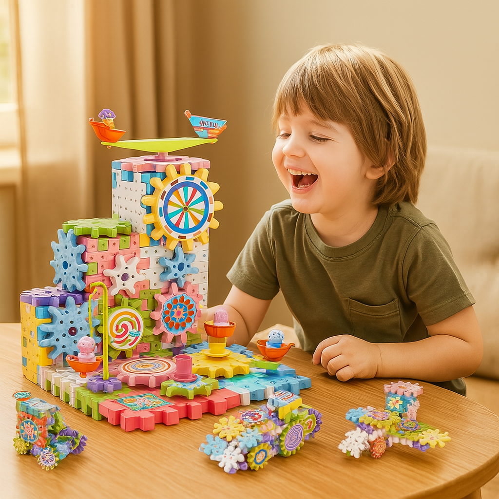 Montessori Gear Building Toy | Interactive, Creative & Educational for Fine Motor Skills Development