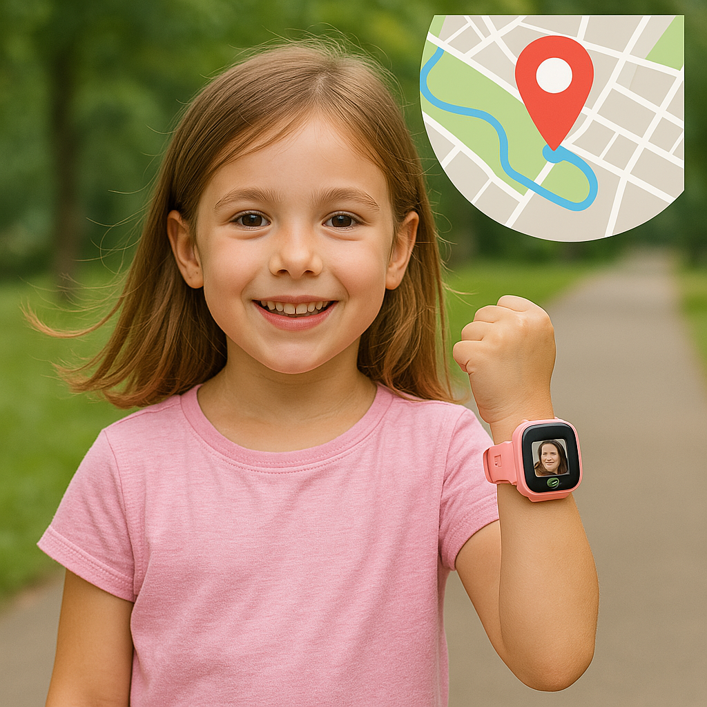 Kids Smart Watch GPS Tracker with Touch Screen, Waterproof Design, Adjustable Band, for Outdoor Activities & Daily Use