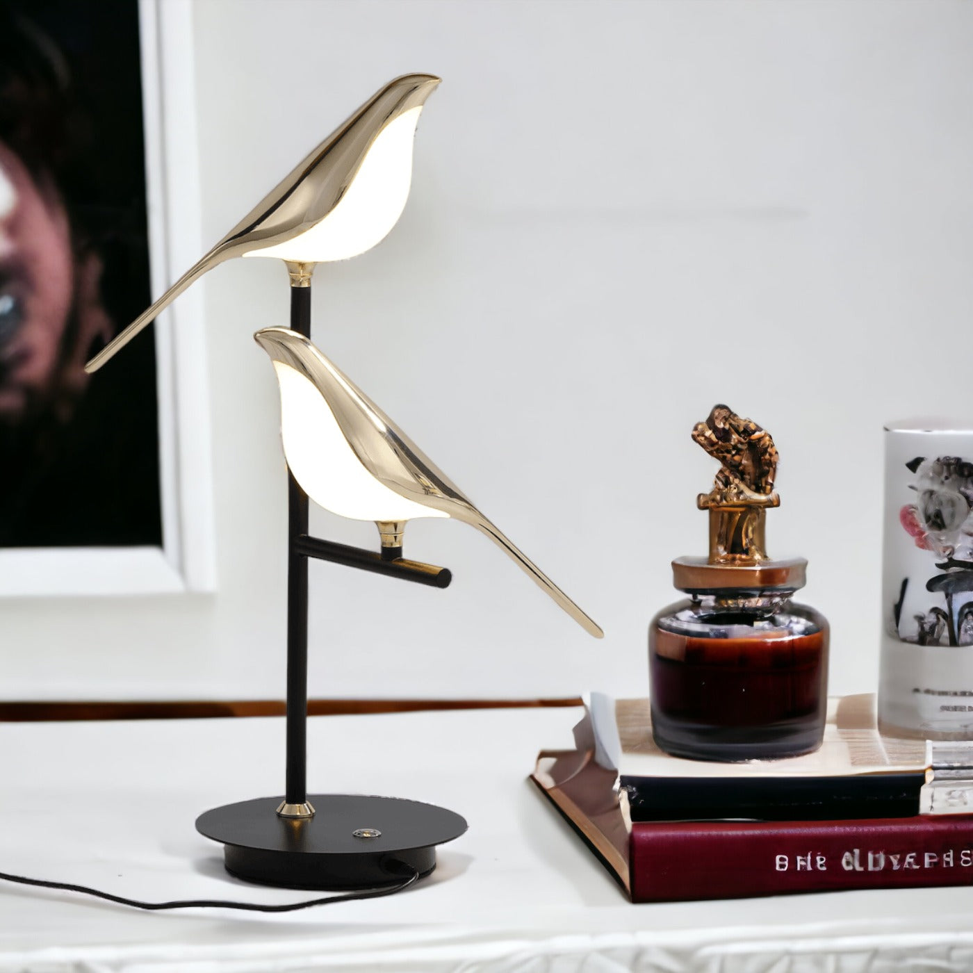 LED Table Lamp with Adjustable Brightness and Modern Design for Home Office & Bedroom Use