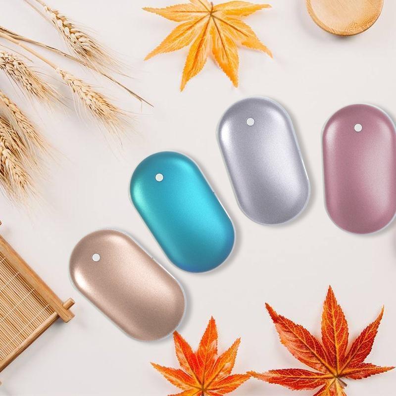 Rechargeable Hand Warmer with Power Bank | 3 Heat Levels, Fast Dual-Sided Heating & 5200mAh USB Charging for Winter Outdoor Use