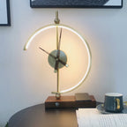 LED Desk Lamp Clock with Wireless Charger - Modern Multifunctional Light for Home Office & Bedroom Use