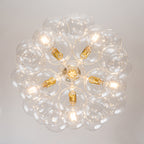 Clear Glass Bubble Chandelier - Modern Pendant Light Fixture for Dining Room & Living Room Decor