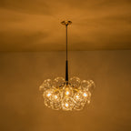 Clear Glass Bubble Chandelier - Modern Pendant Light Fixture for Dining Room & Living Room Decor