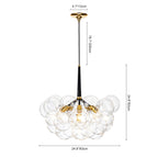 Clear Glass Bubble Chandelier - Modern Pendant Light Fixture for Dining Room & Living Room Decor