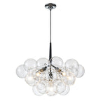 Clear Glass Bubble Chandelier - Modern Pendant Light Fixture for Dining Room & Living Room Decor
