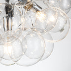 Clear Glass Bubble Chandelier - Modern Pendant Light Fixture for Dining Room & Living Room Decor
