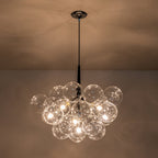 Clear Glass Bubble Chandelier - Modern Pendant Light Fixture for Dining Room & Living Room Decor