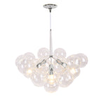 Clear Glass Bubble Chandelier - Modern Pendant Light Fixture for Dining Room & Living Room Decor