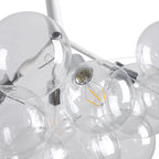 Clear Glass Bubble Chandelier - Modern Pendant Light Fixture for Dining Room & Living Room Decor