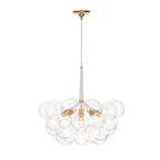 Clear Glass Bubble Chandelier - Modern Pendant Light Fixture for Dining Room & Living Room Decor