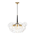 Clear Glass Bubble Chandelier - Modern Pendant Light Fixture for Dining Room & Living Room Decor
